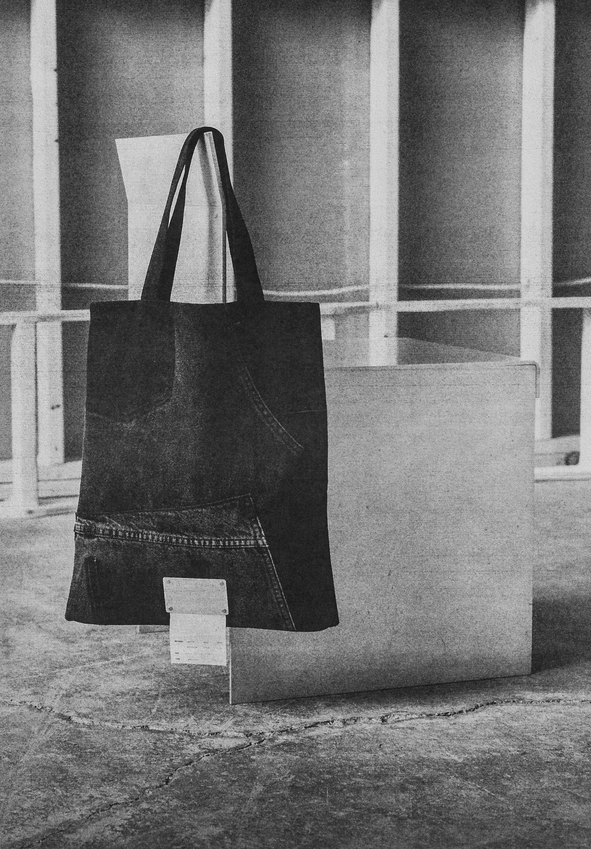 002 Lava Black Denim Tote Bag