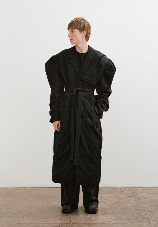Avris Draped Tailored Coat