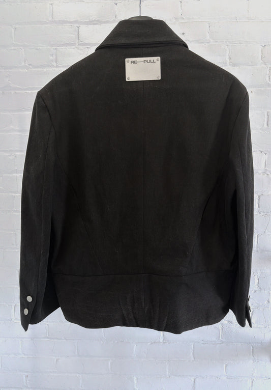 002 Umbra Boxy Black Denim Blazer