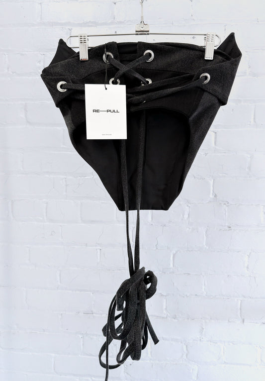 002 Vine Black Denim Corset