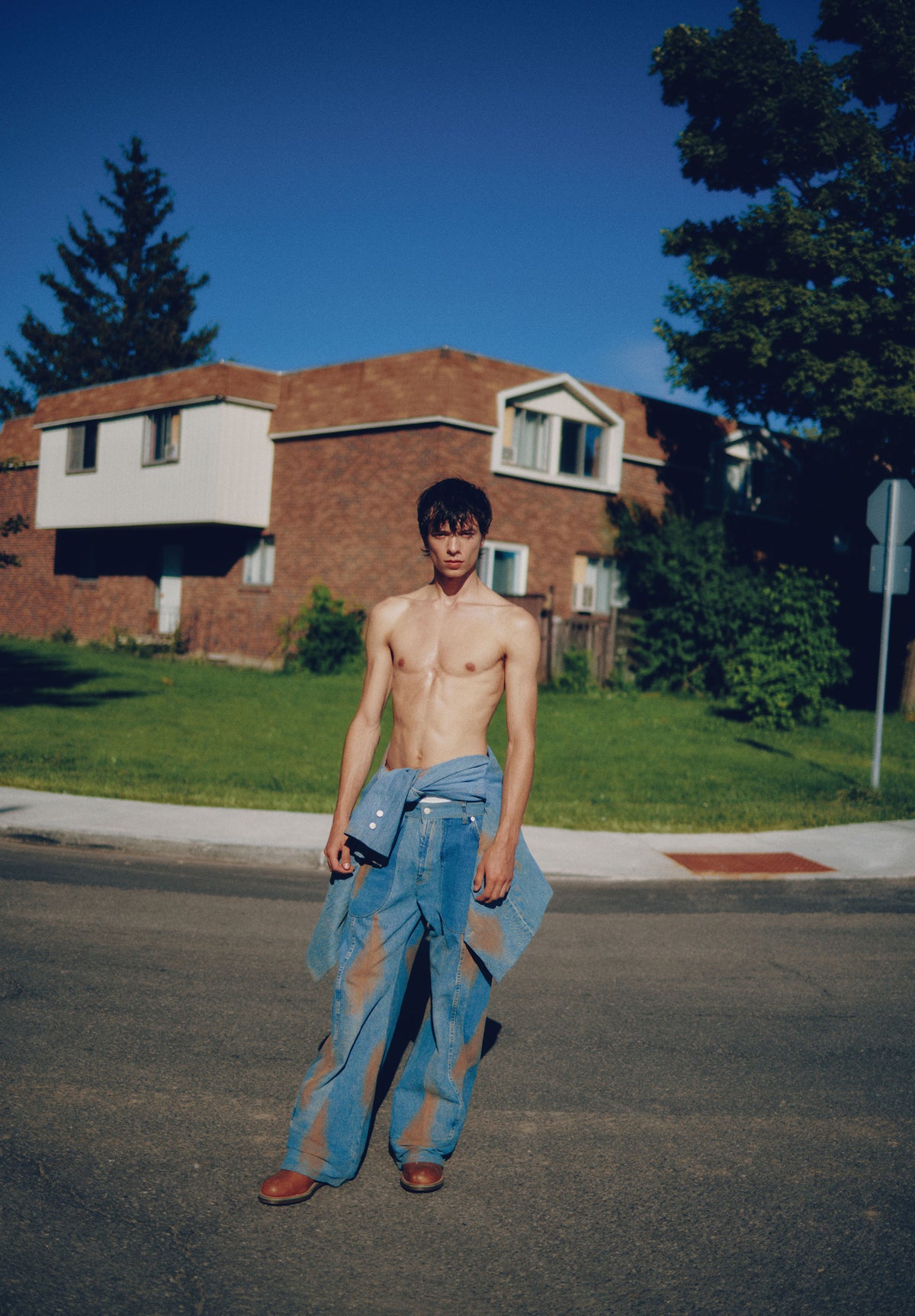 003 Clay Pavilion Stone Dyed Panelled Jeans