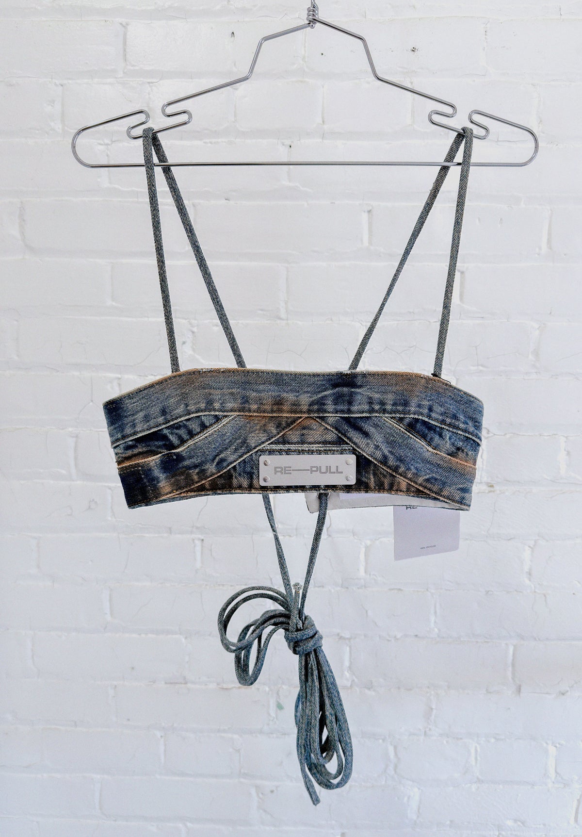 003 Folia Stone Dyed Denim Bandeau Top