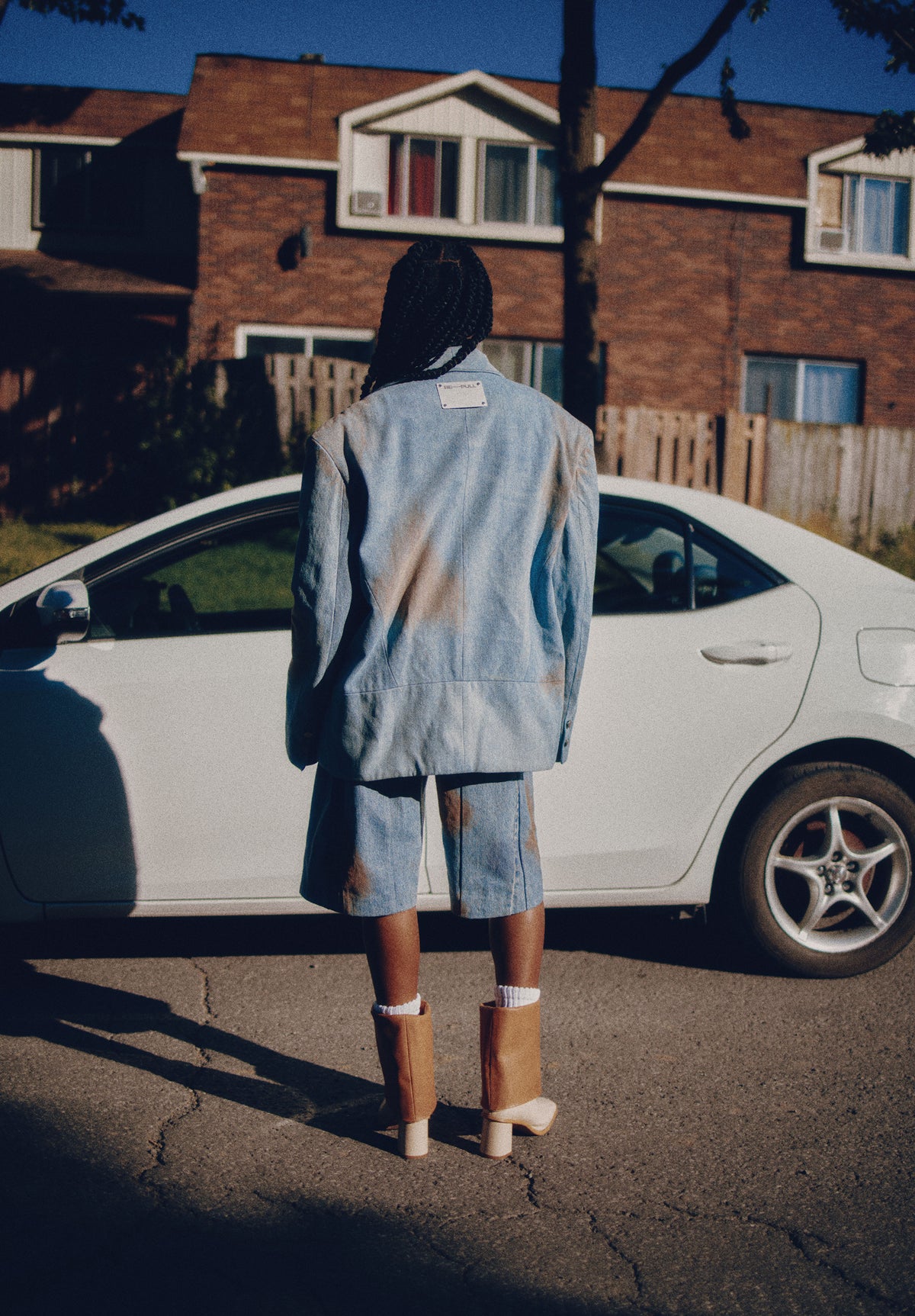 003 Ochre Stone Dyed Denim Blazer