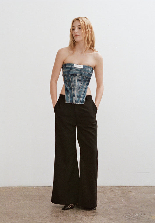 Arris Strapless Denim Corset Top