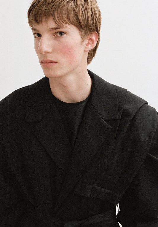 Avris Draped Tailored Coat