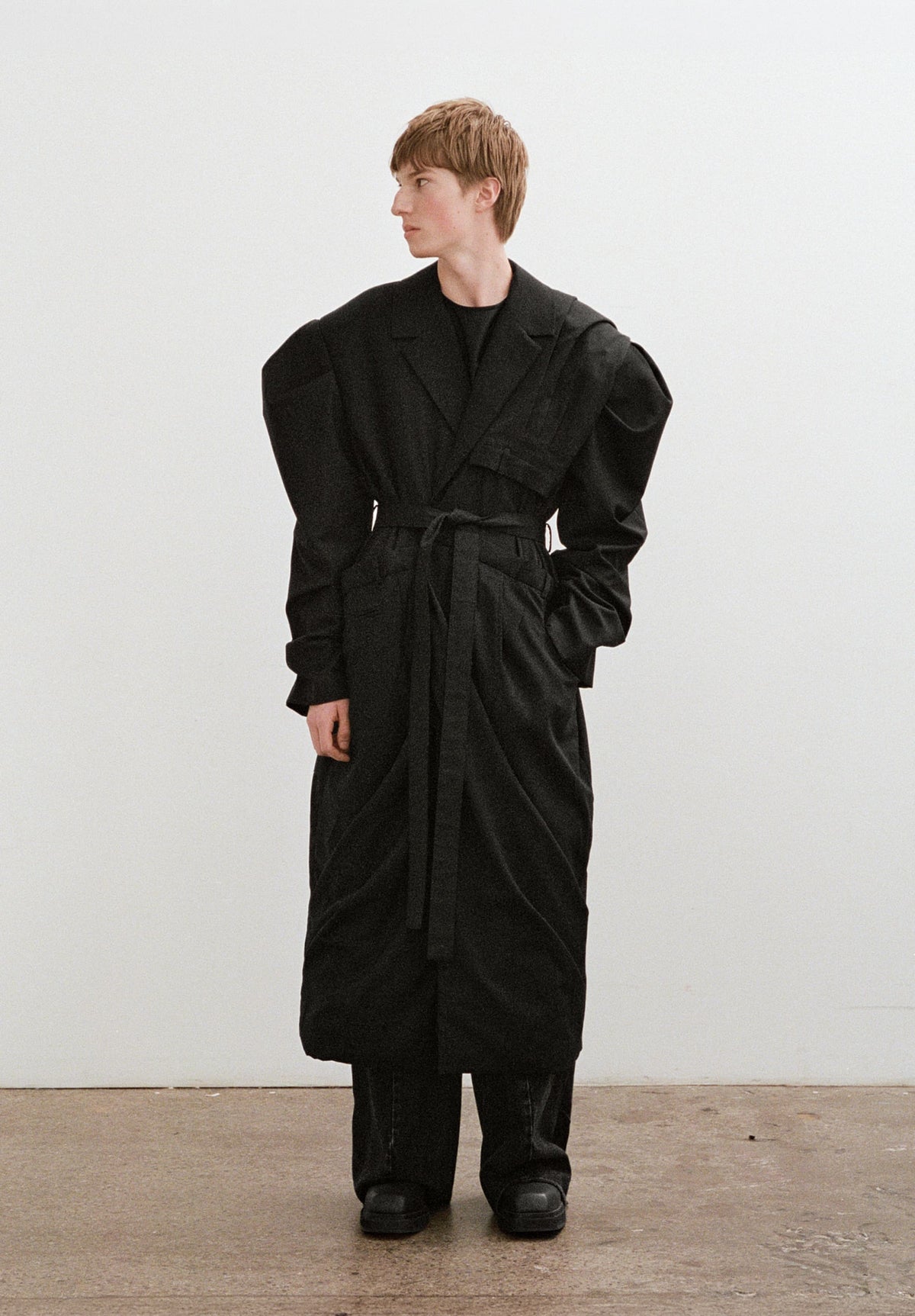 Avris Draped Tailored Coat