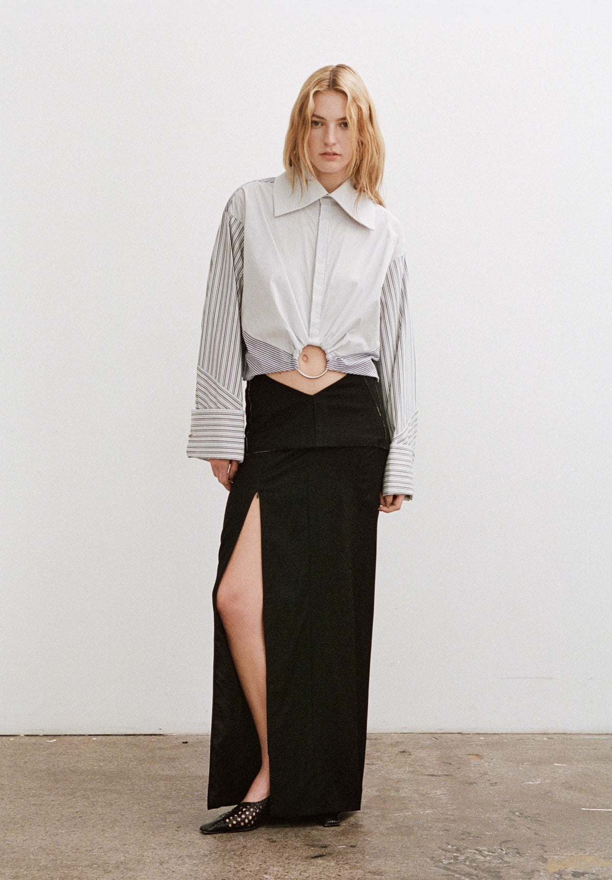 Eave Cropped Dress Shirt