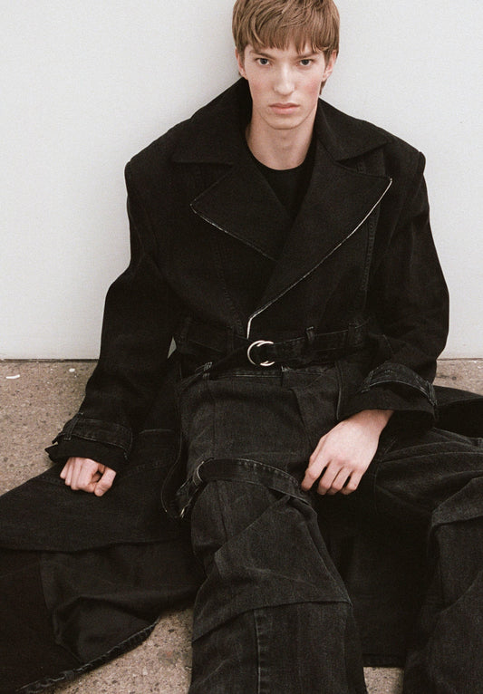 Flux Convertible Denim Trench Coat