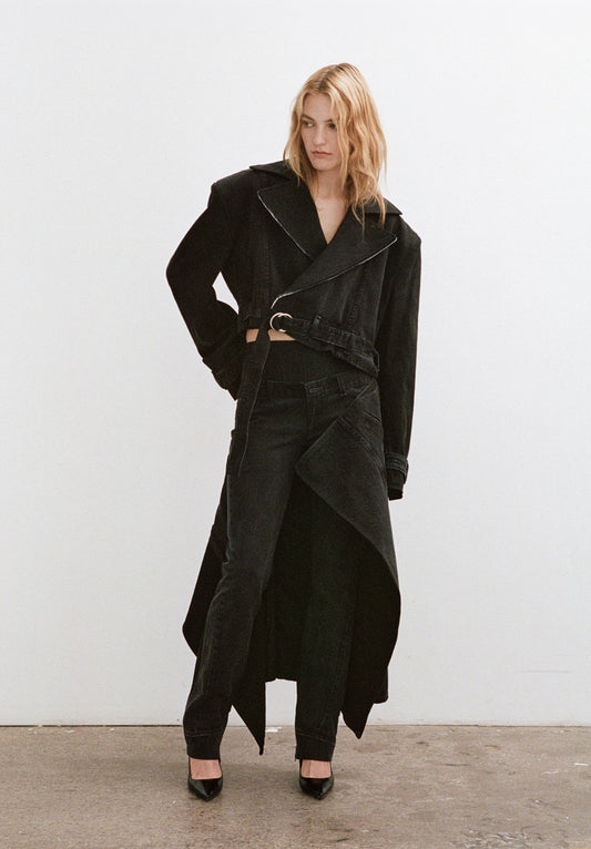 Flux Convertible Denim Trench Coat