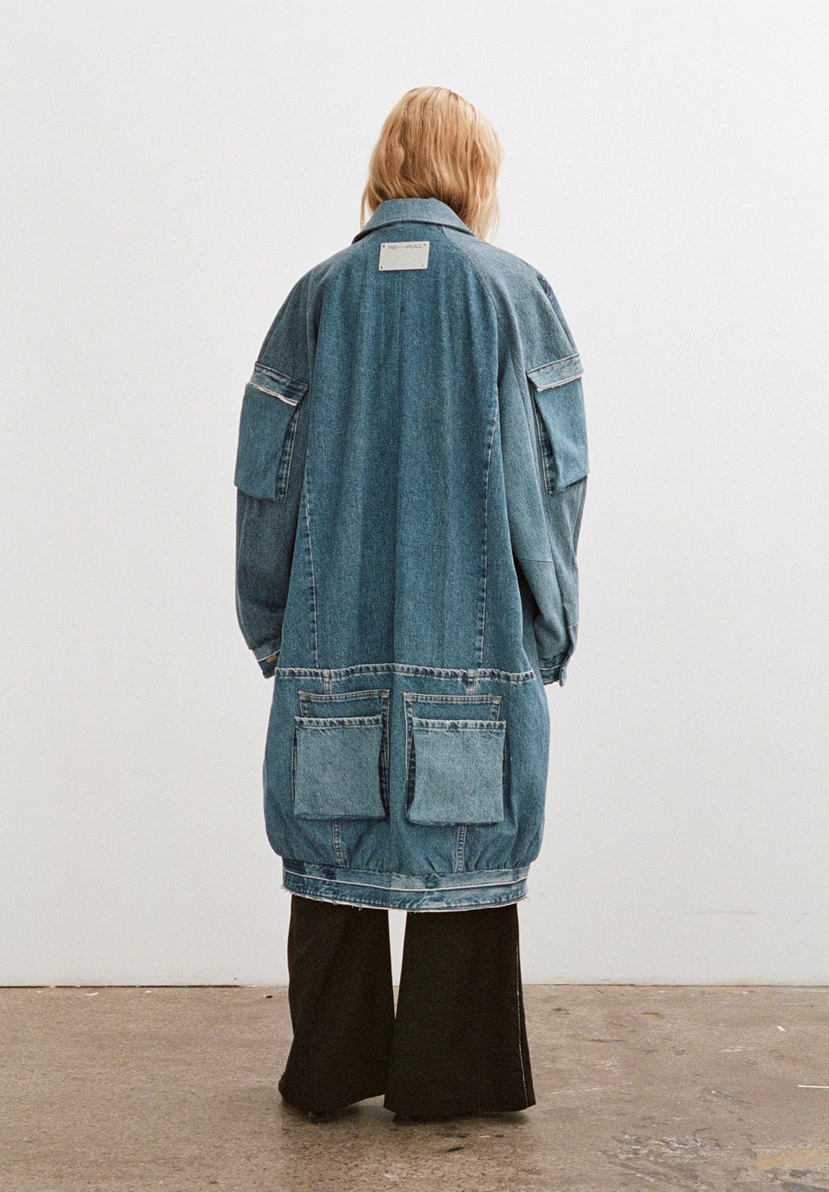 Grit Denim Cargo Bomber Coat