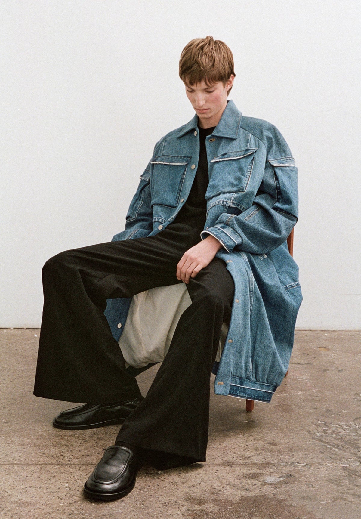 Grit Denim Cargo Bomber Coat