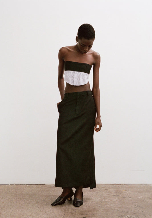 Pith Tailored Apron Maxi Skirt