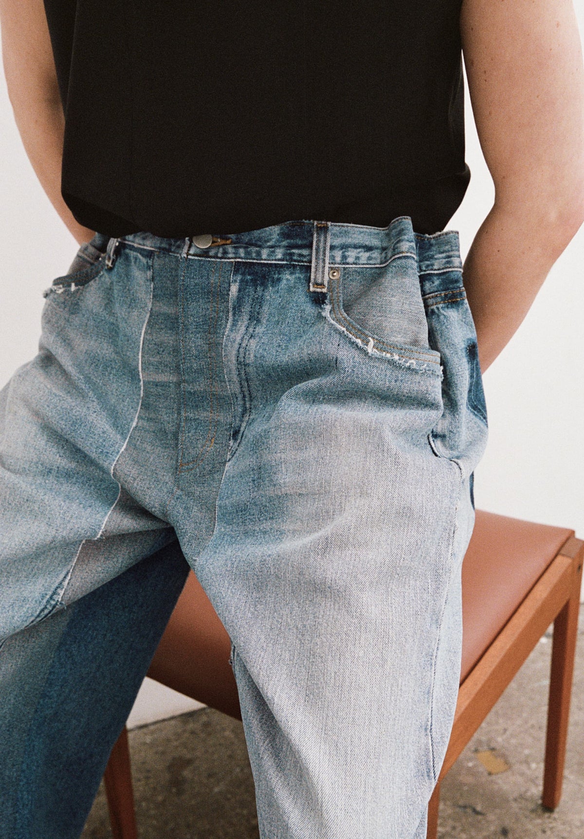 Scalar Baggy Trompe-l'œil Jeans