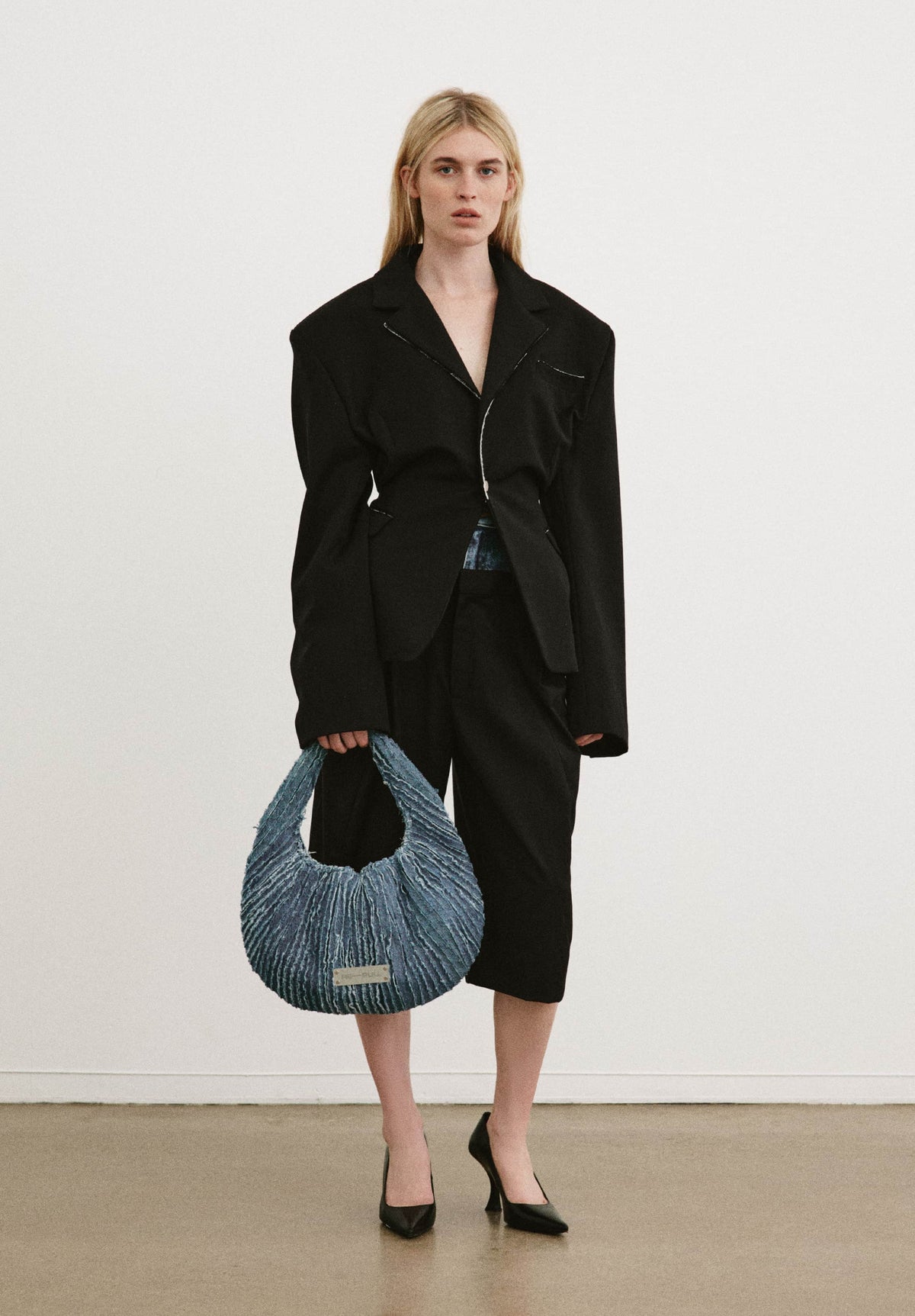 Lobe Textured Denim Bag