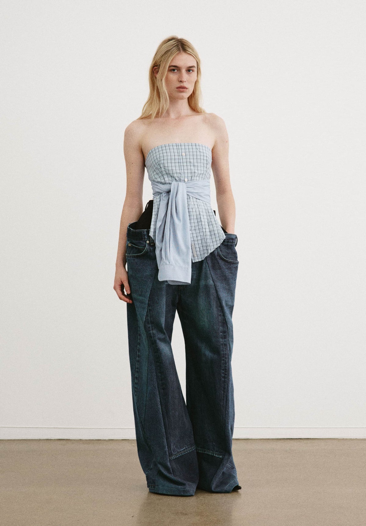 Reeve Strapless Shirting Top